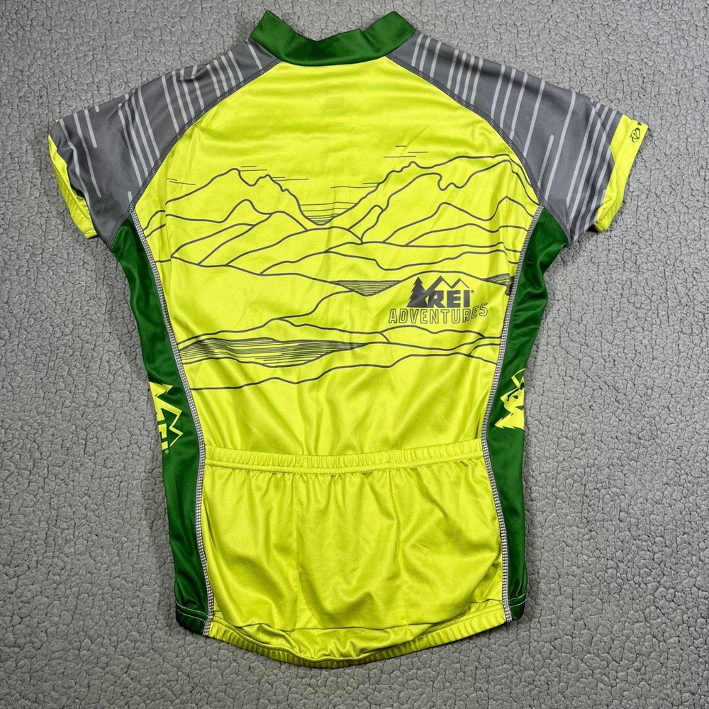 Primal REI Adventures Cycling Jersey Womens Medium Neon Yellow Green Top - Picture 4 of 10